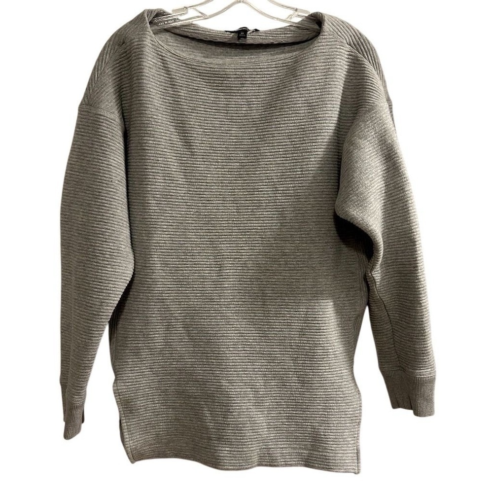 Banana Republic Women's Gray Ribbed Boatneck Pullover Sweater Size M